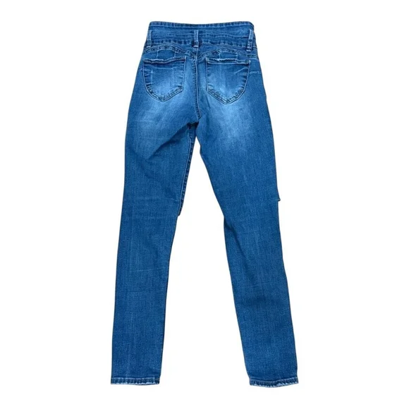 Ibiza Jeans Womens 3 Blue Distressed Ripped Skinny Stretch Style 56-411 DKD5 - Picture 7 of 7